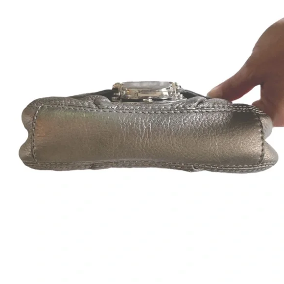 Michael Kors Brigette Pebbled Leather Mini Crossbody, Metallic Gold - Picture 6 of 9